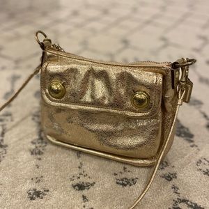 Metallic Gold Coach Crossbody